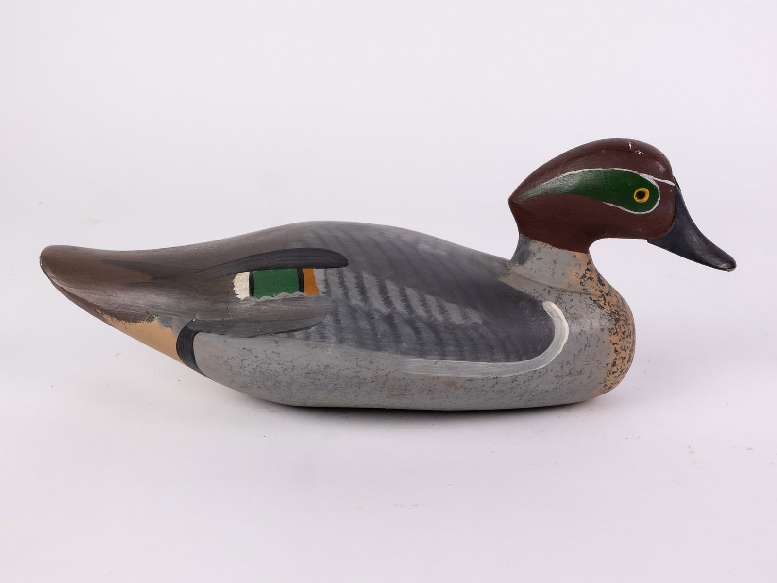 Vintage Green-Winged Teal Drake Duck Decoy - 3