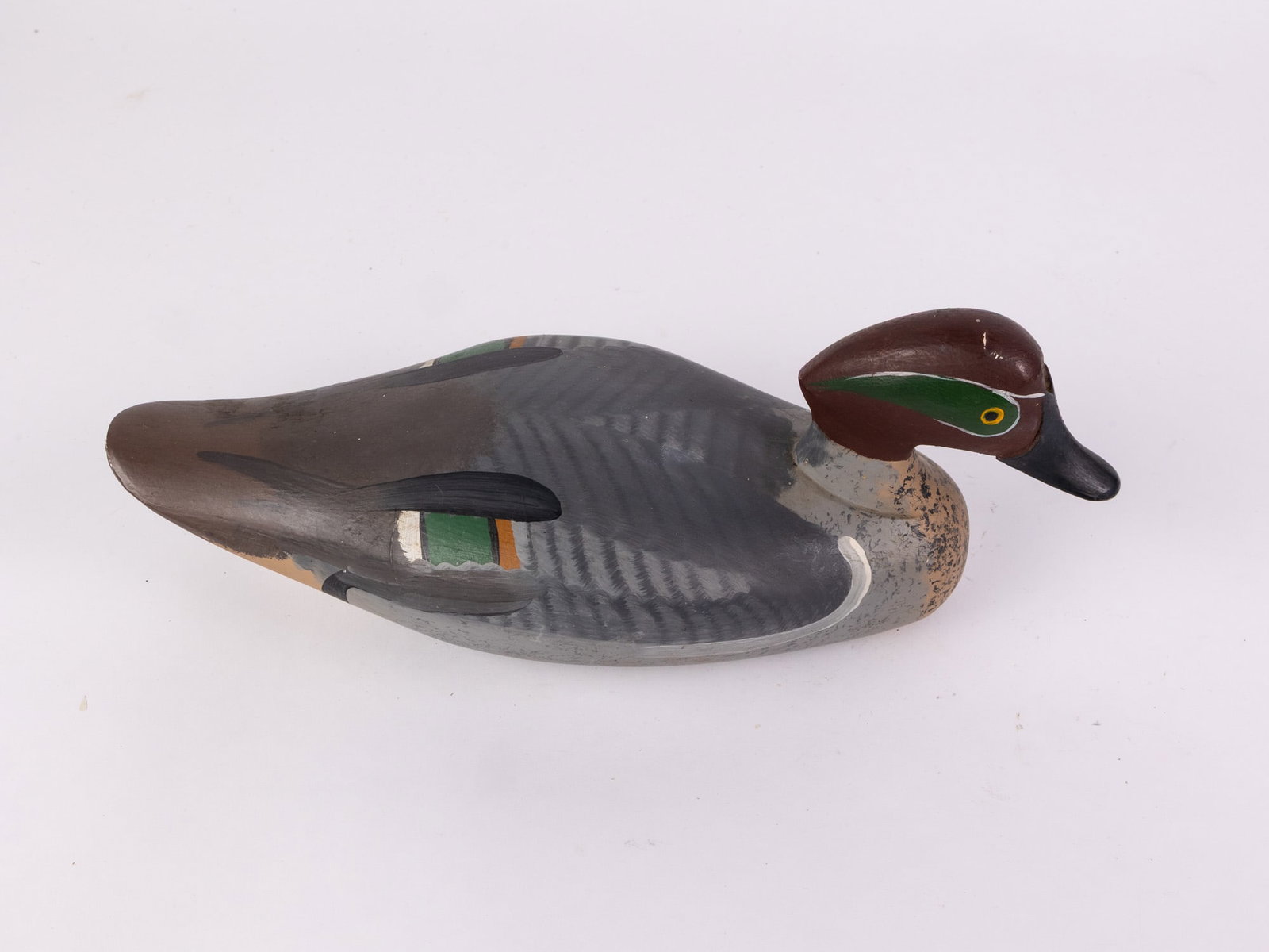 Vintage Green-Winged Teal Drake Duck Decoy - 4