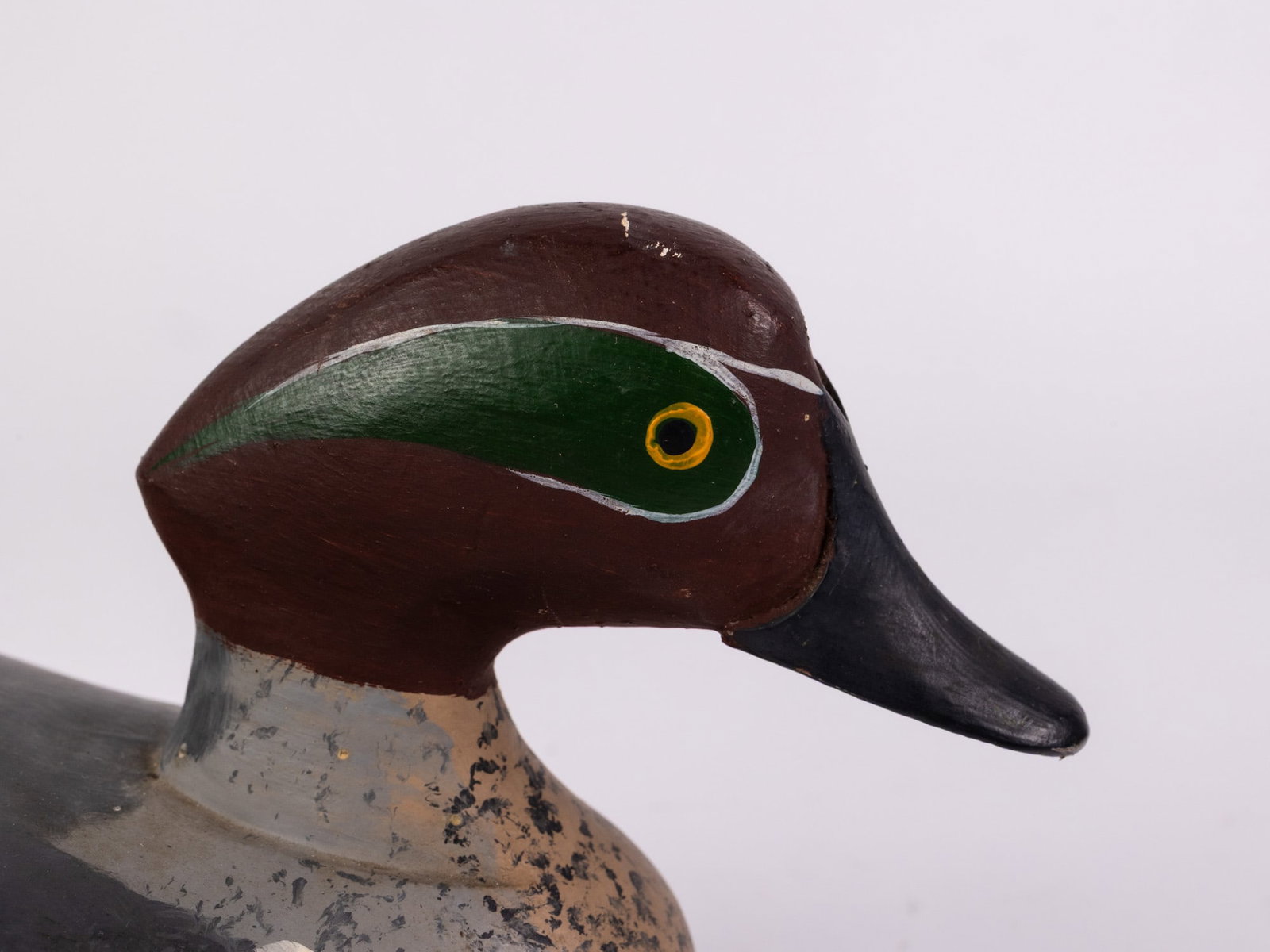 Vintage Green-Winged Teal Drake Duck Decoy - 5