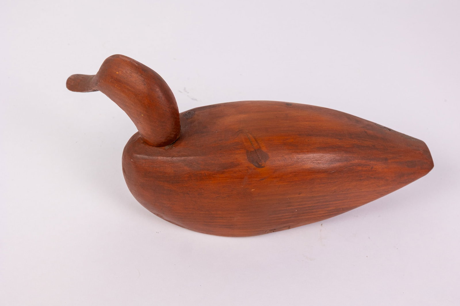 Vintage Hand Carved Duck Decoy w/ Natural Wood Finish - 4