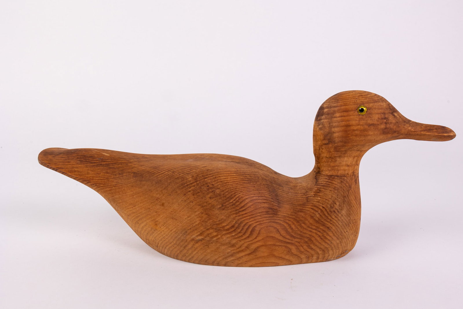 Vintage Hand Carved Duck Decoy w/ Natural Wood Grain - 3