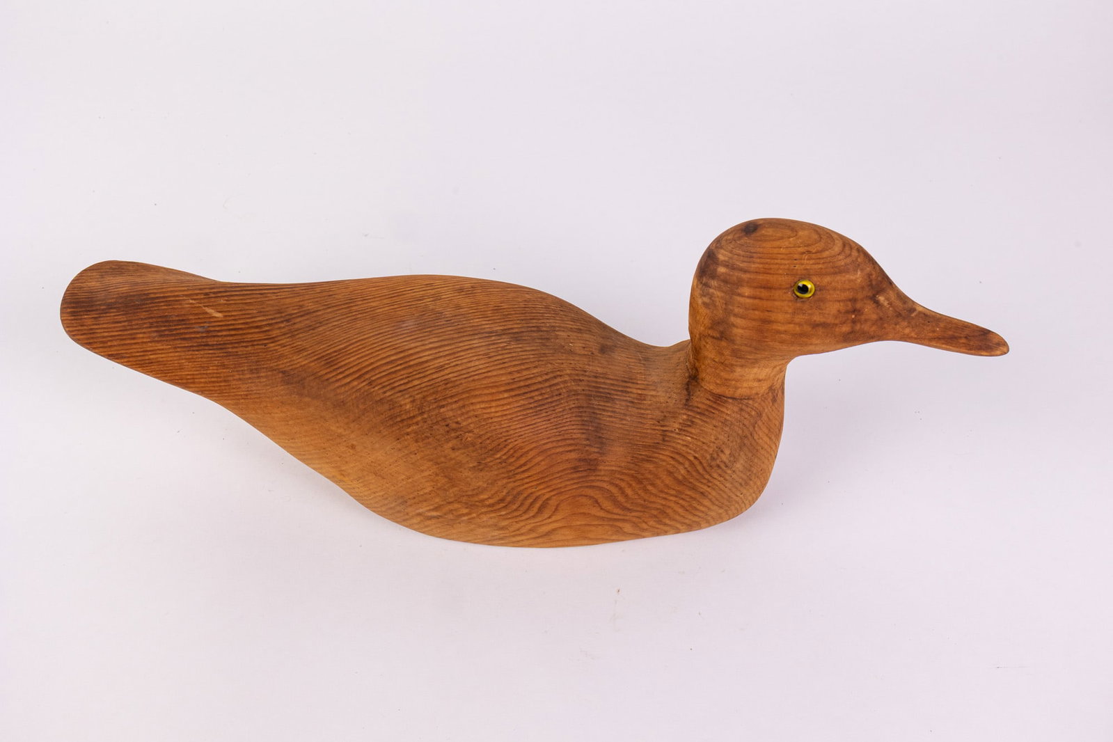 Vintage Hand Carved Duck Decoy w/ Natural Wood Grain - 4