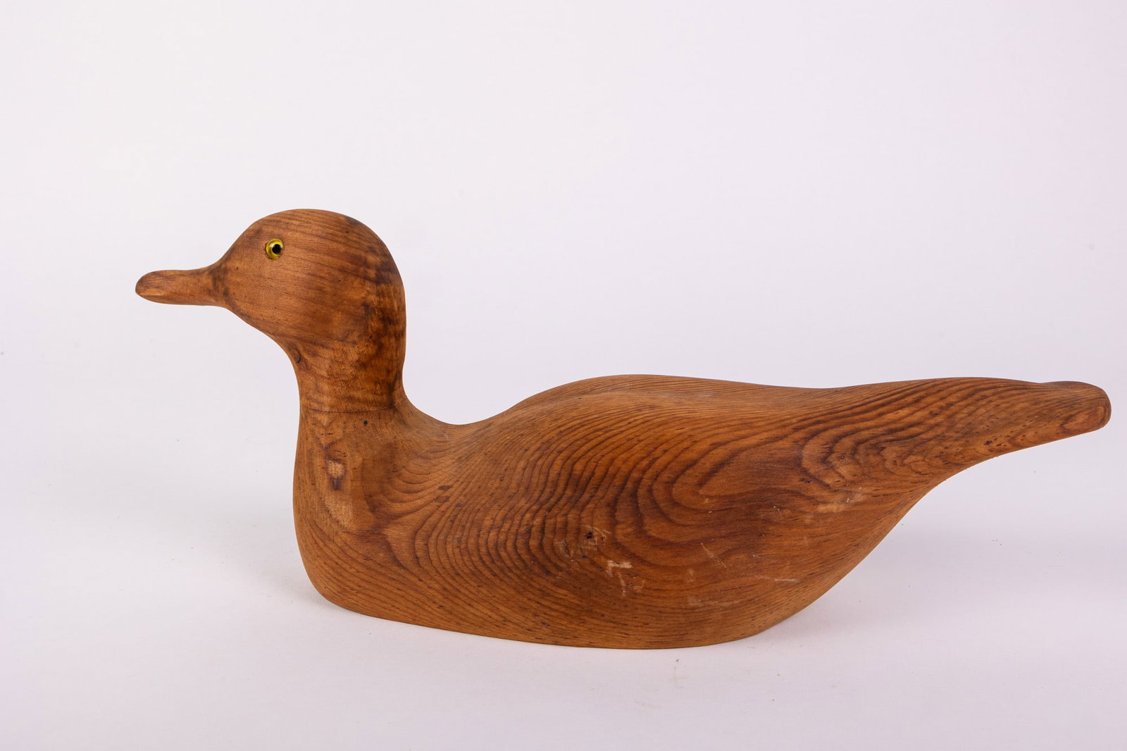 Vintage Hand Carved Duck Decoy w/ Natural Wood Grain - 5