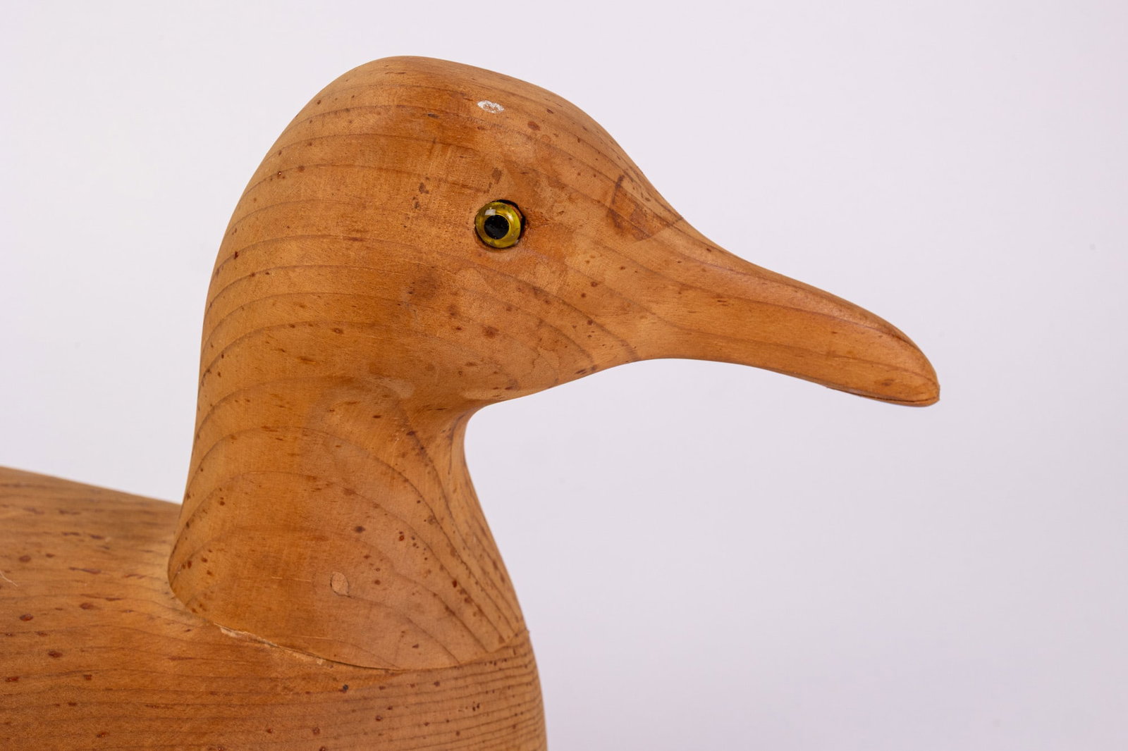 Vintage Hand Carved Duck Decoy w/ Blonde Wood Finish - 4