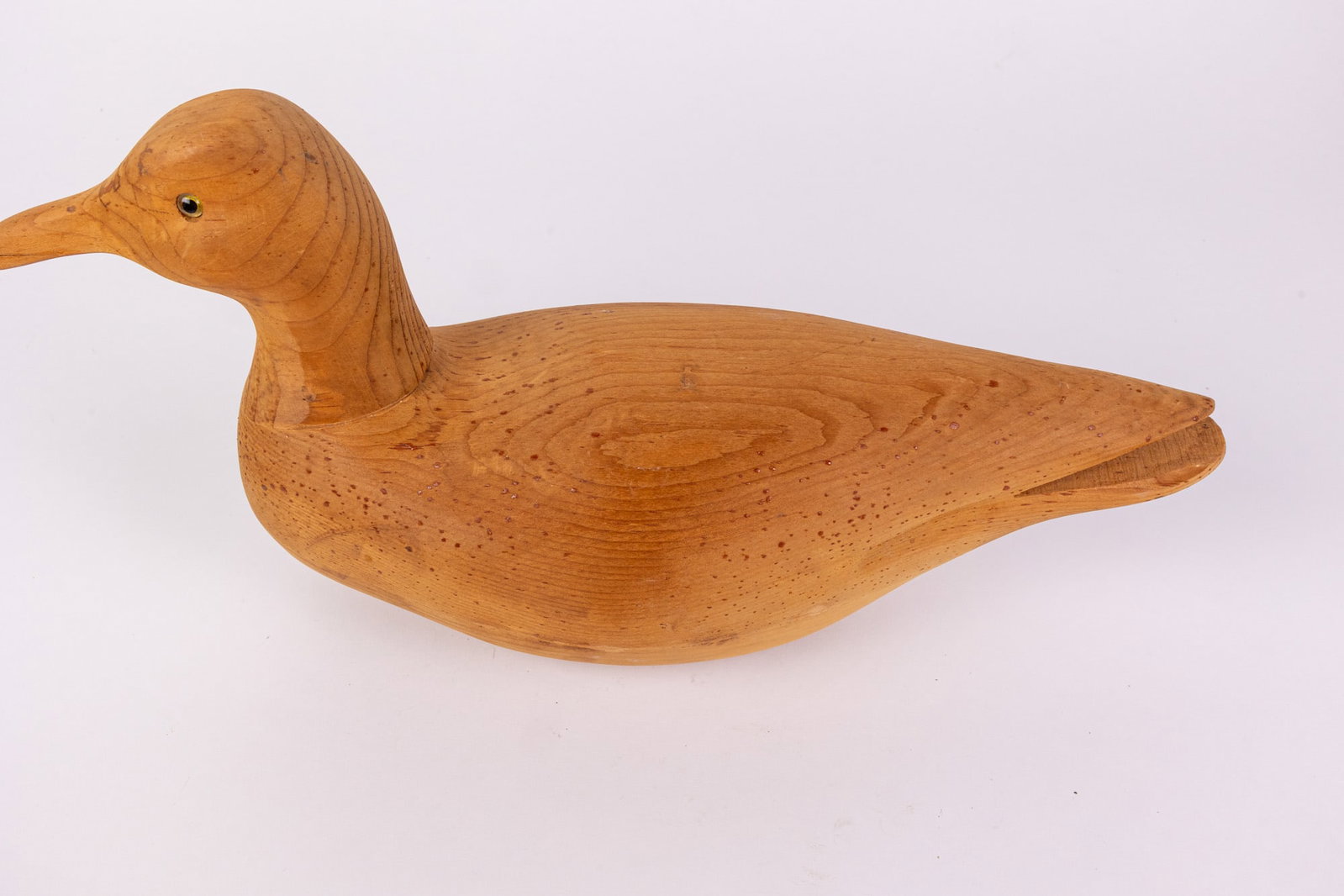Vintage Hand Carved Duck Decoy w/ Blonde Wood Finish - 6