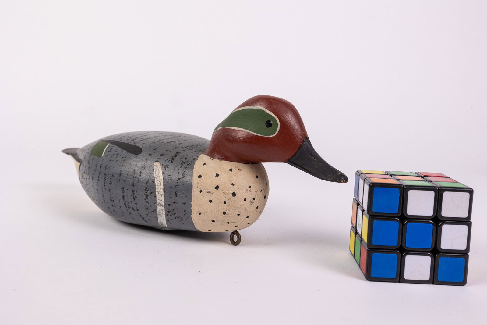 Vintage Green-Winged Teal Drake Duck Decoy - 2