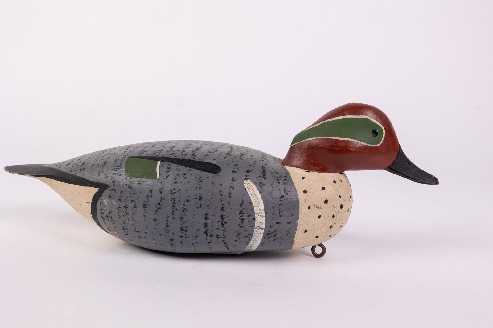 Vintage Green-Winged Teal Drake Duck Decoy - 3