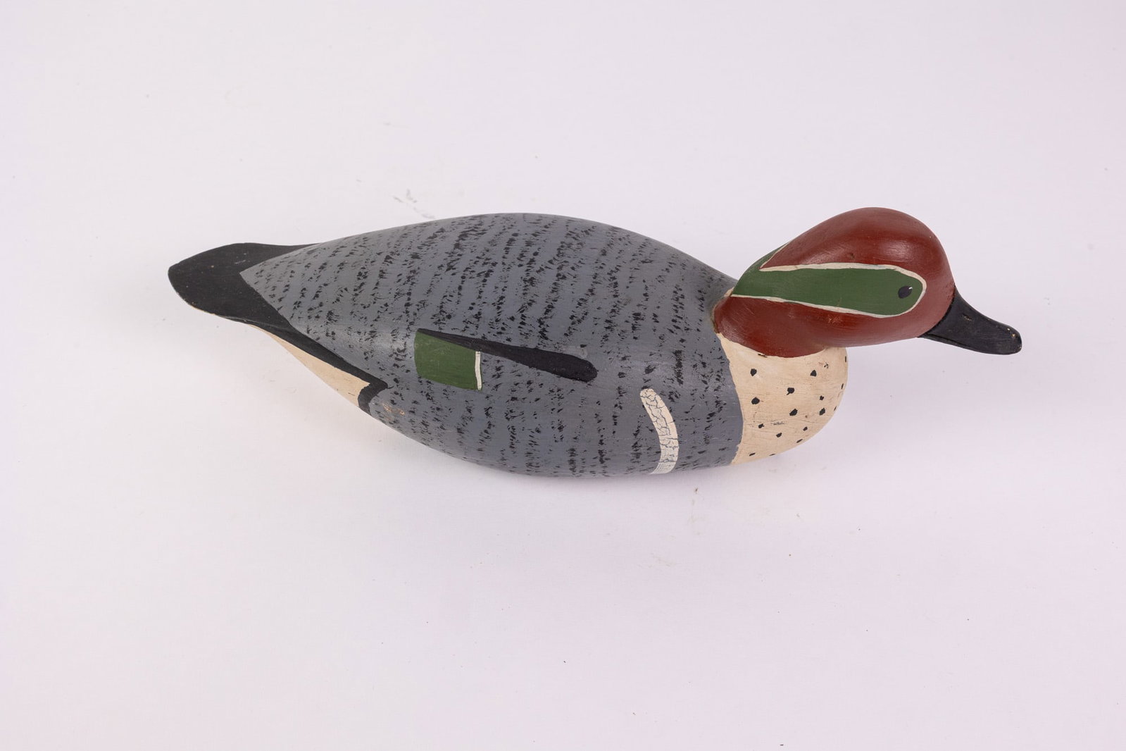 Vintage Green-Winged Teal Drake Duck Decoy - 4