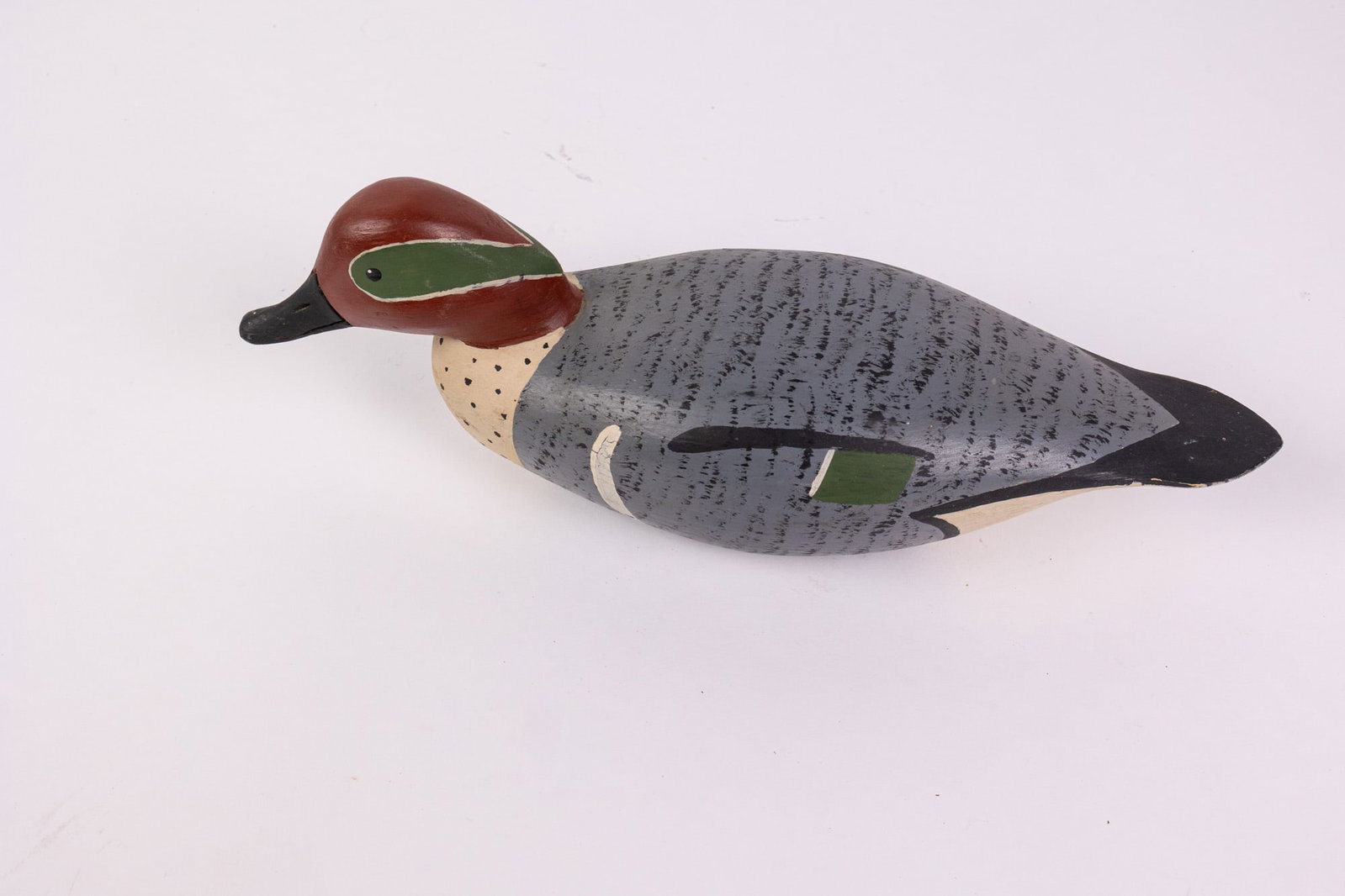 Vintage Green-Winged Teal Drake Duck Decoy - 6