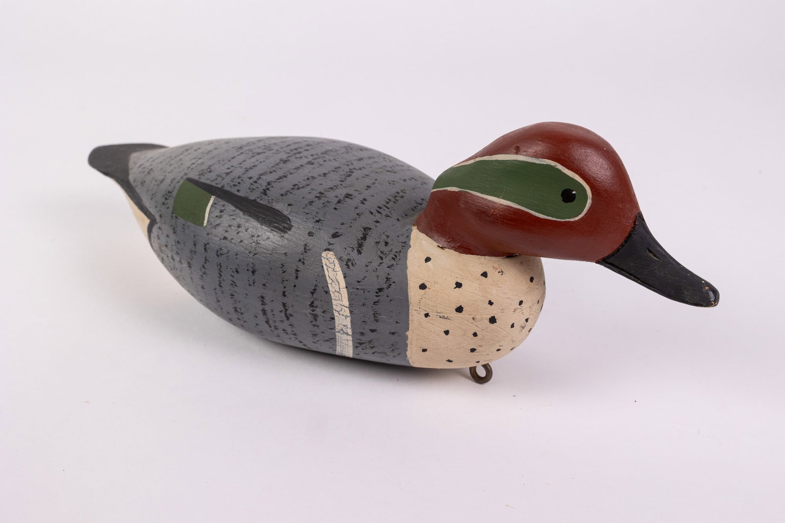 Vintage Green-Winged Teal Drake Duck Decoy - 8