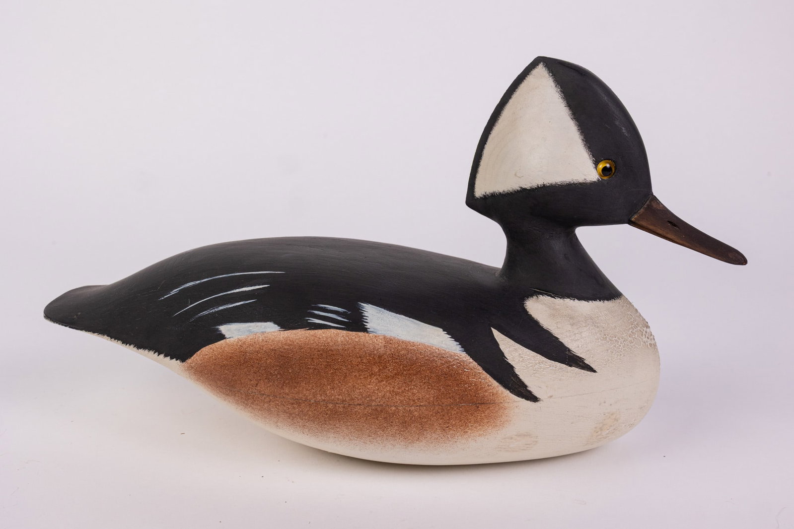 Vintage Hooded Merganser Drake Duck Decoy - 3