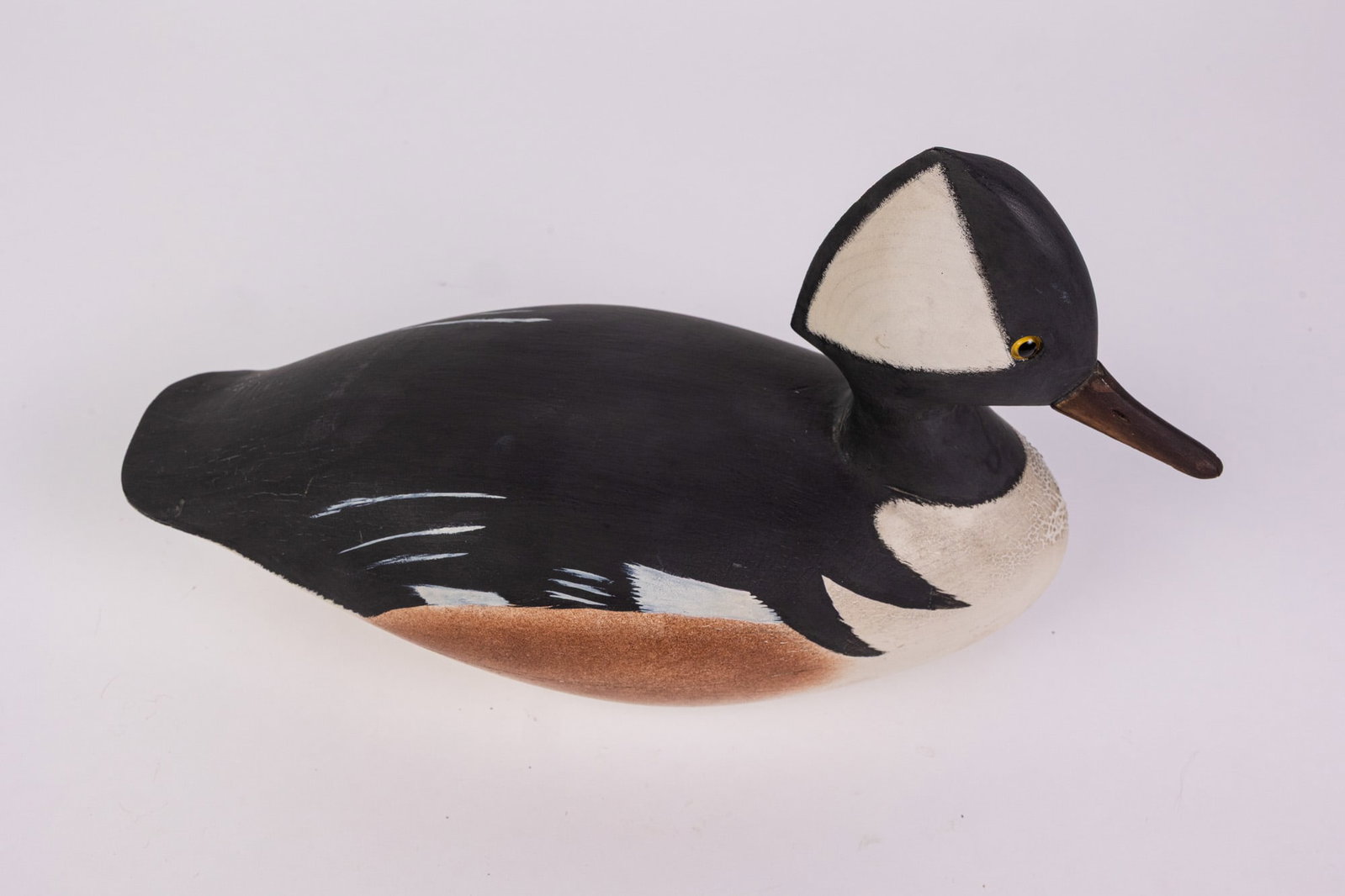 Vintage Hooded Merganser Drake Duck Decoy - 4