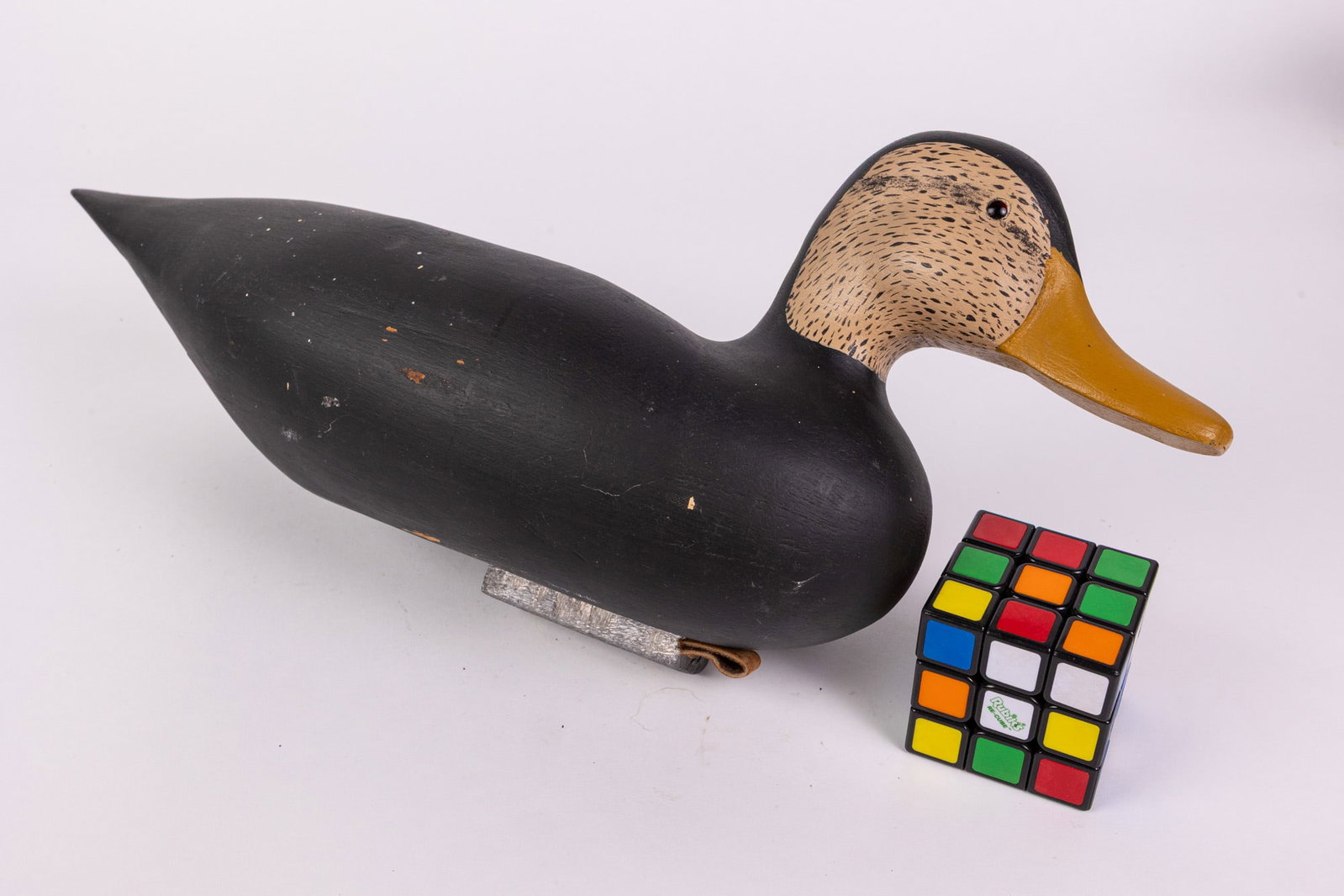 Vintage Hand Carved American Black Duck Hen Decoy - 2