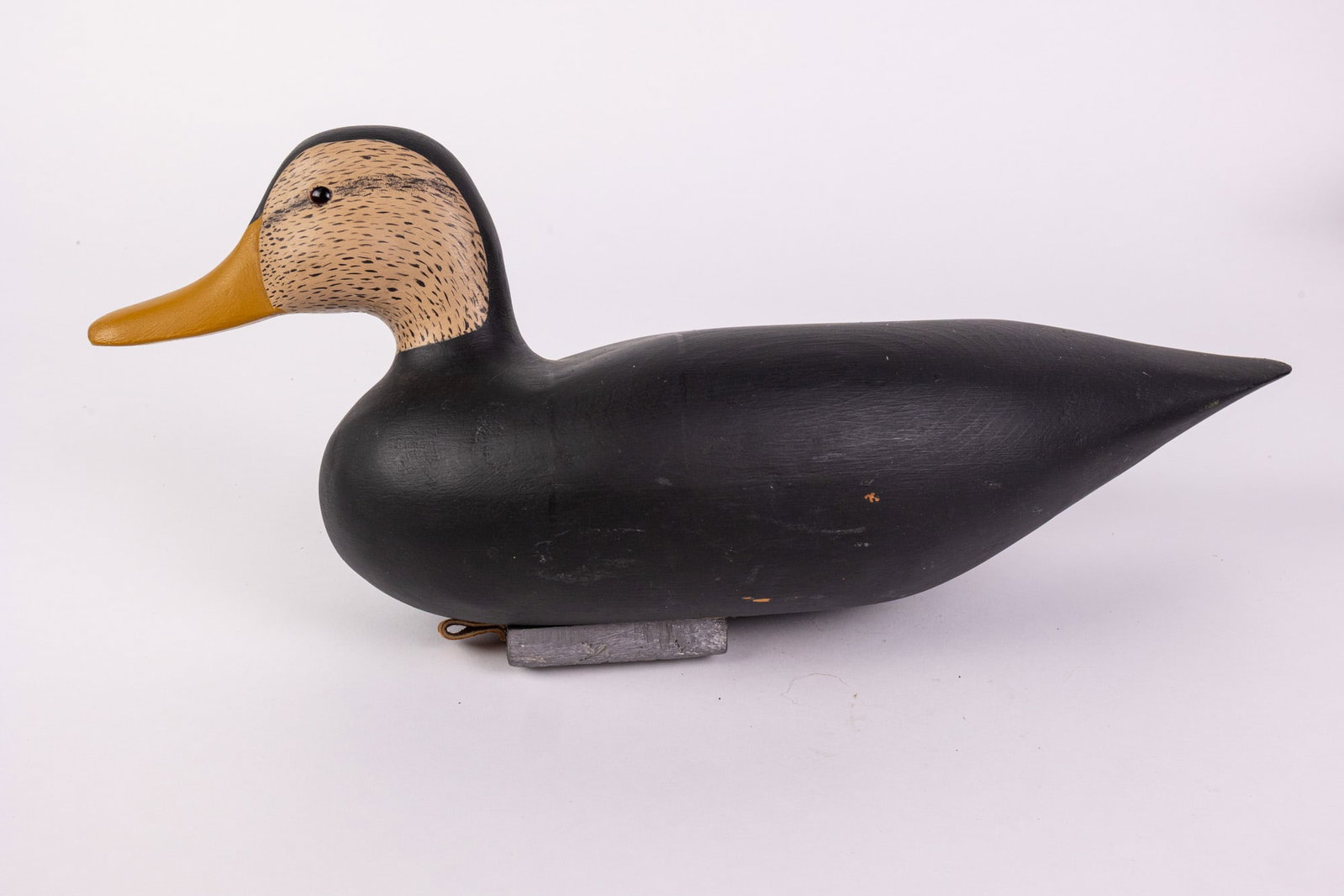 Vintage Hand Carved American Black Duck Hen Decoy - 4