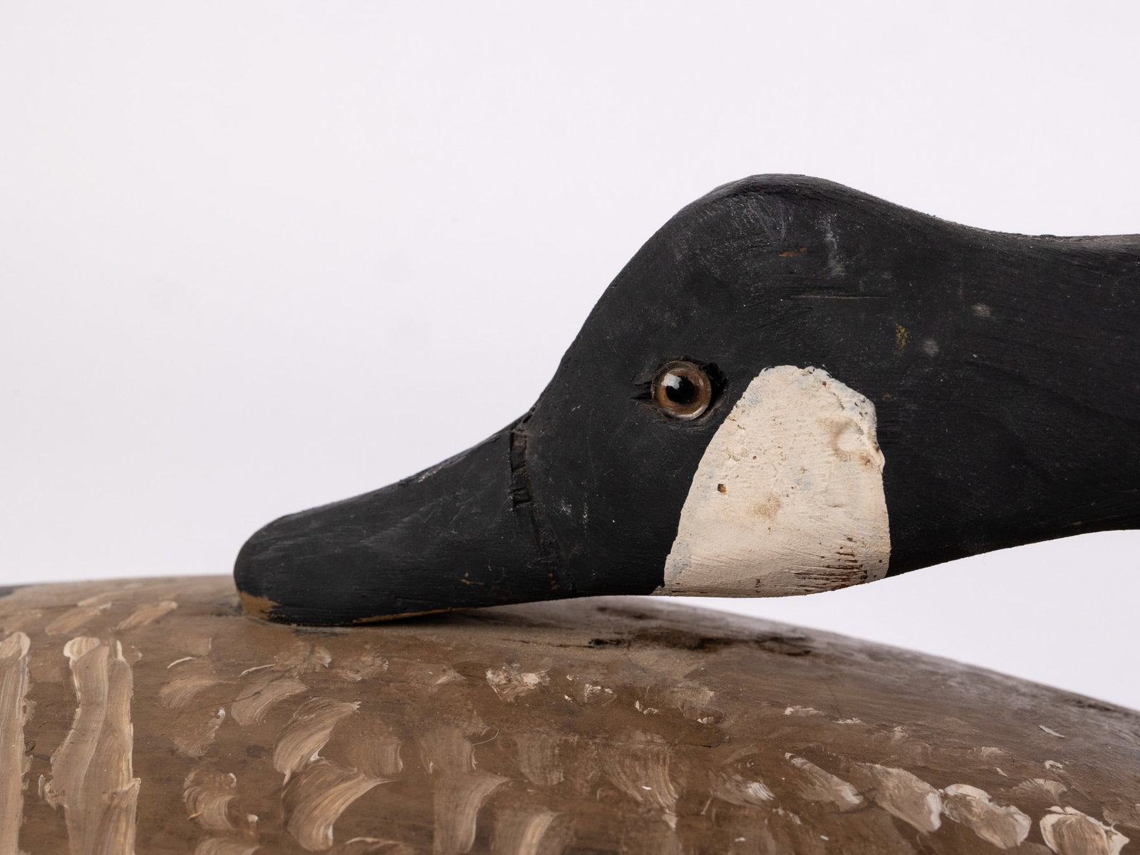 Vintage Carved Wooden Canada Goose Decoy - 5