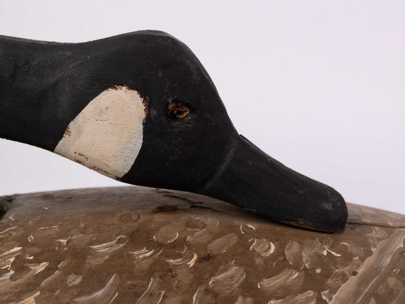 Vintage Carved Wooden Canada Goose Decoy - 7