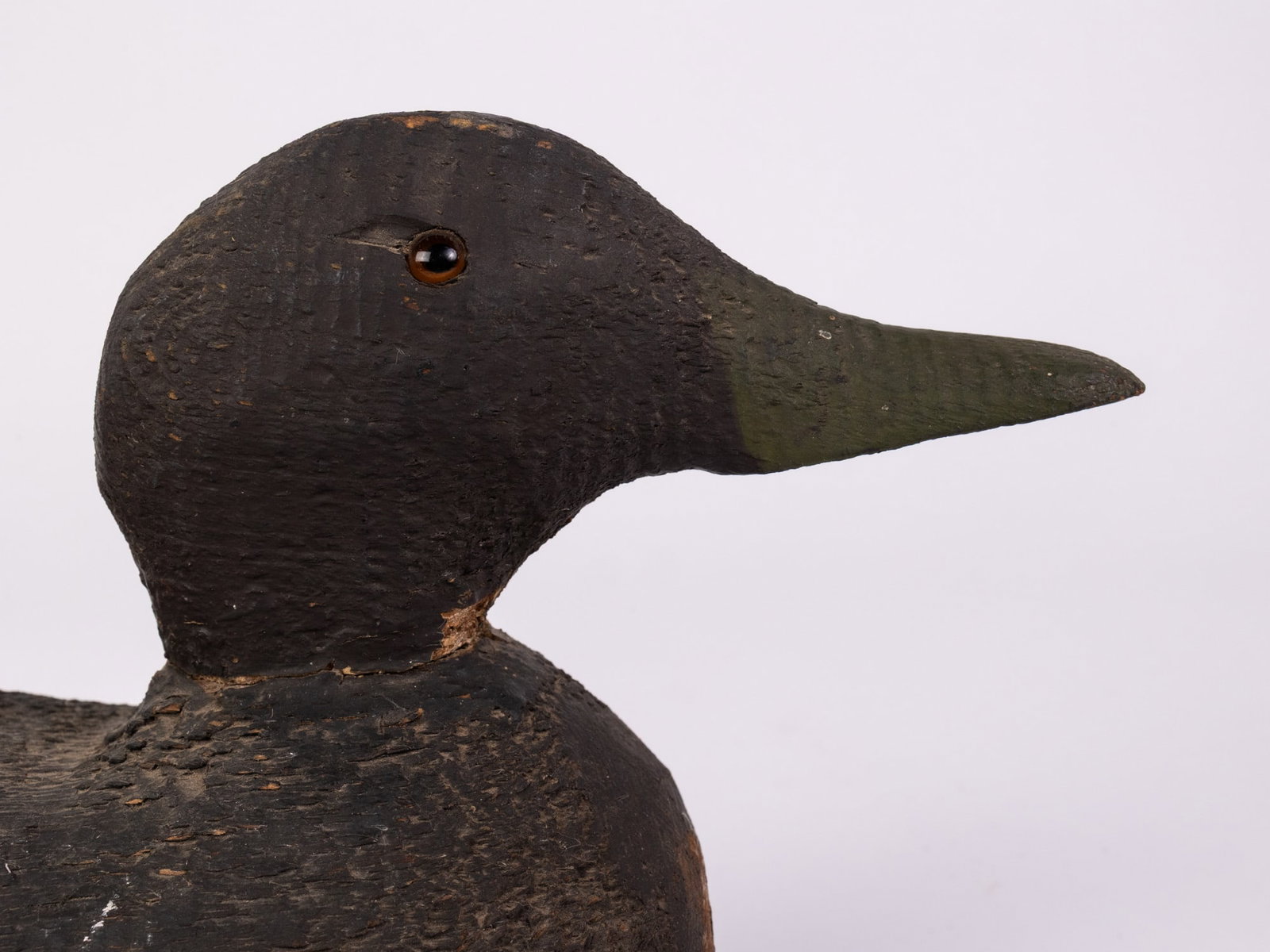 Vintage Wooden Black Duck Decoy - 4