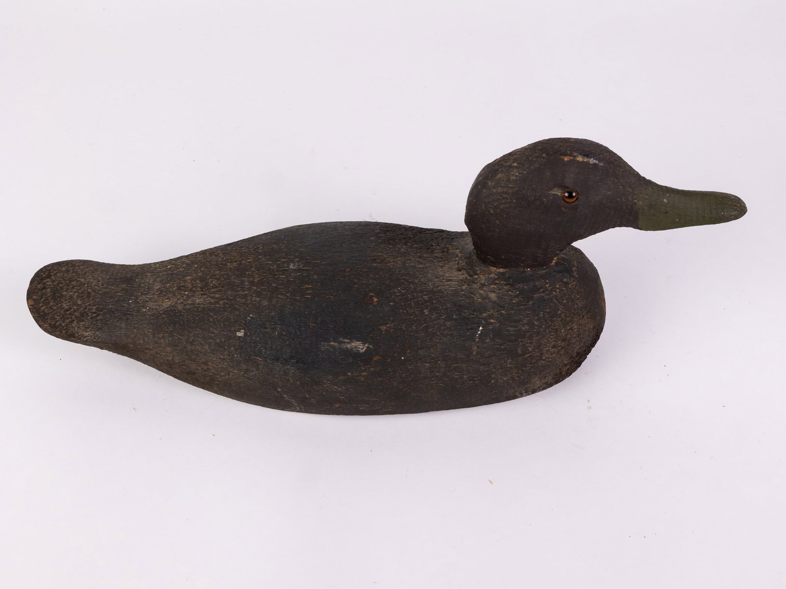 Vintage Wooden Black Duck Decoy - 5