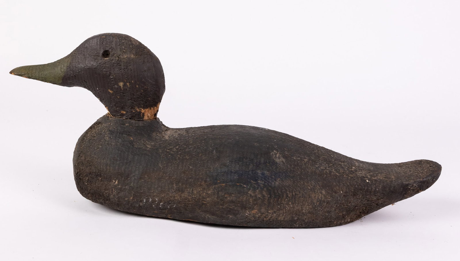Vintage Wooden Black Duck Decoy - 6