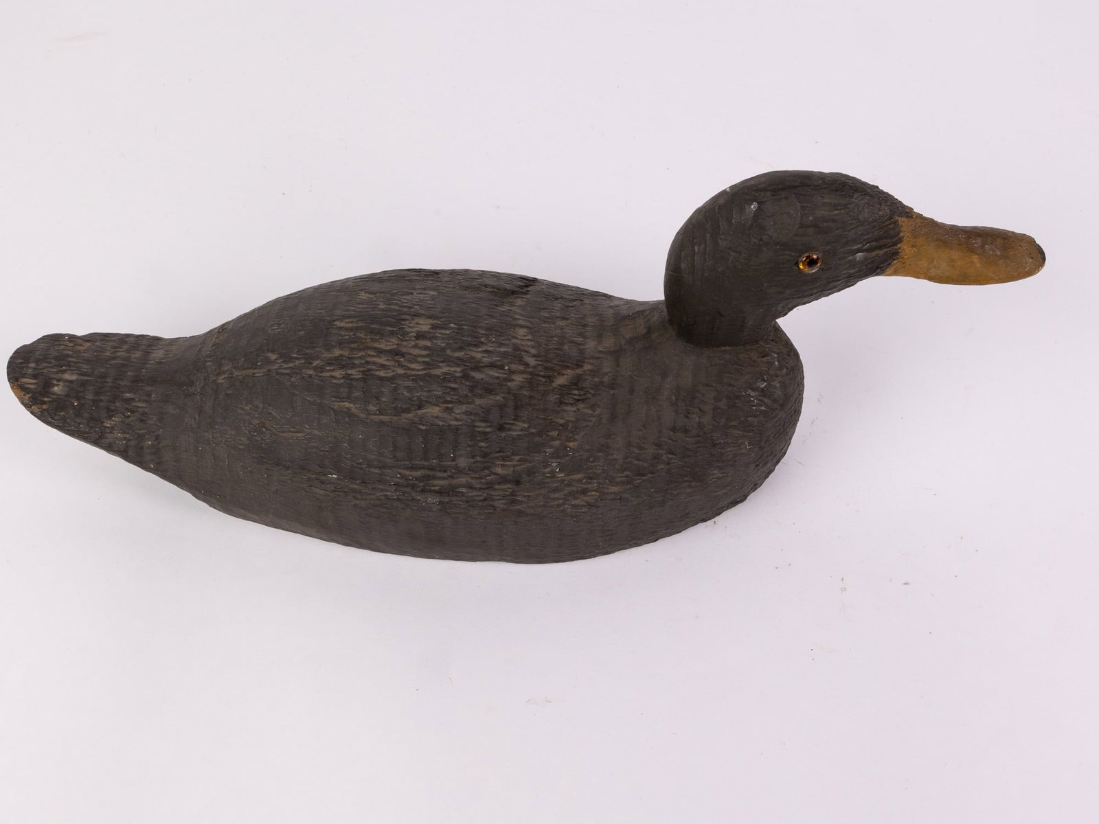 Vintage Wooden Black Duck Decoy - 4