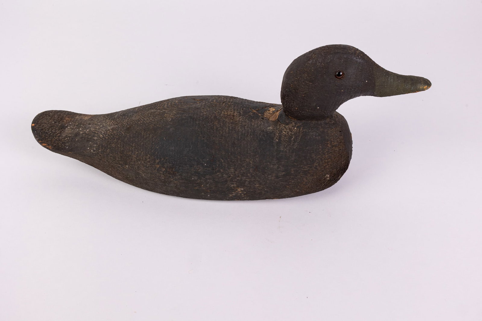 Vintage Wooden Black Duck Decoy - 4