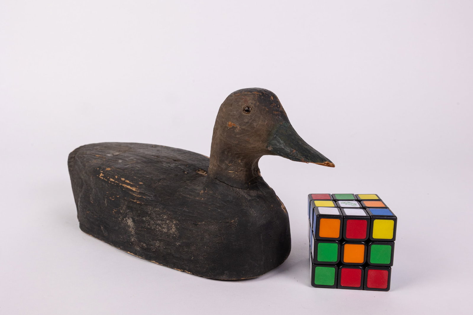 Vintage Wooden Black Duck Decoy - 2