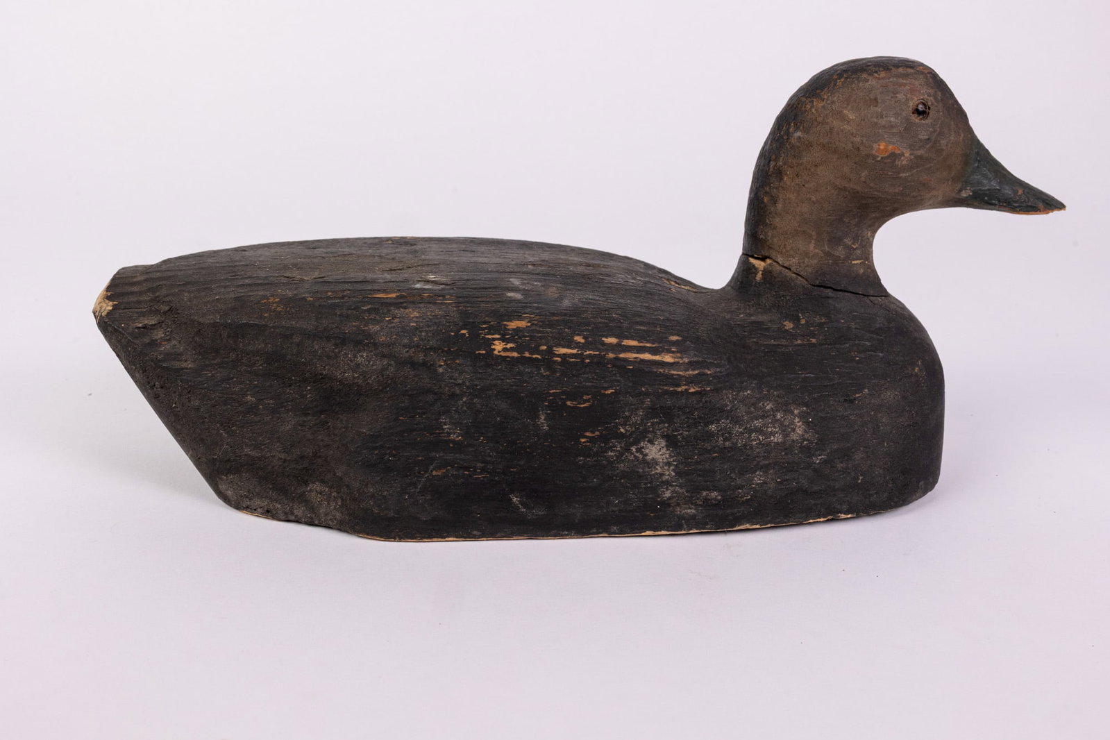 Vintage Wooden Black Duck Decoy - 4
