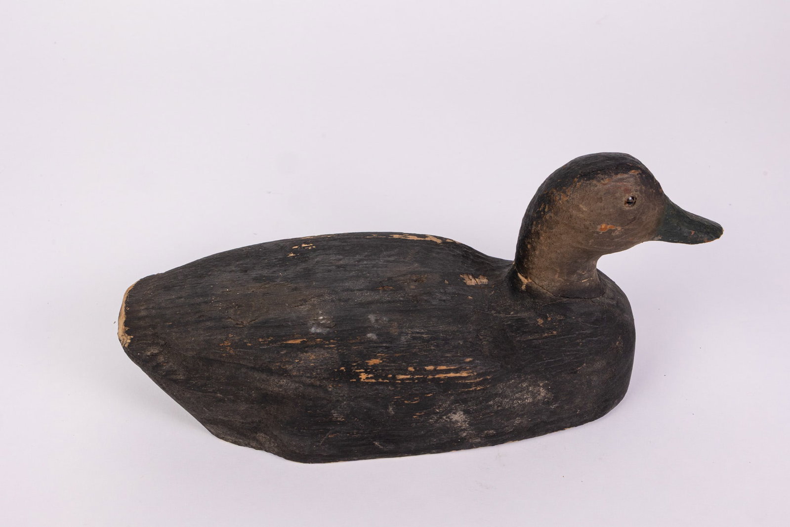Vintage Wooden Black Duck Decoy - 5
