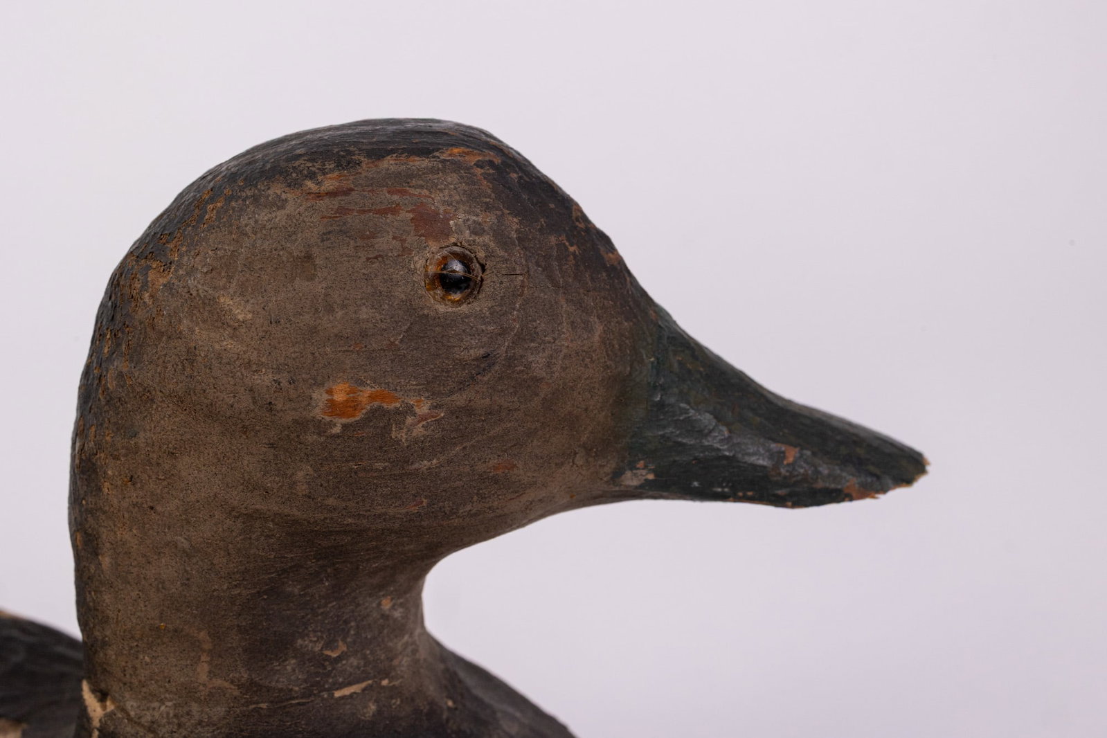 Vintage Wooden Black Duck Decoy - 6