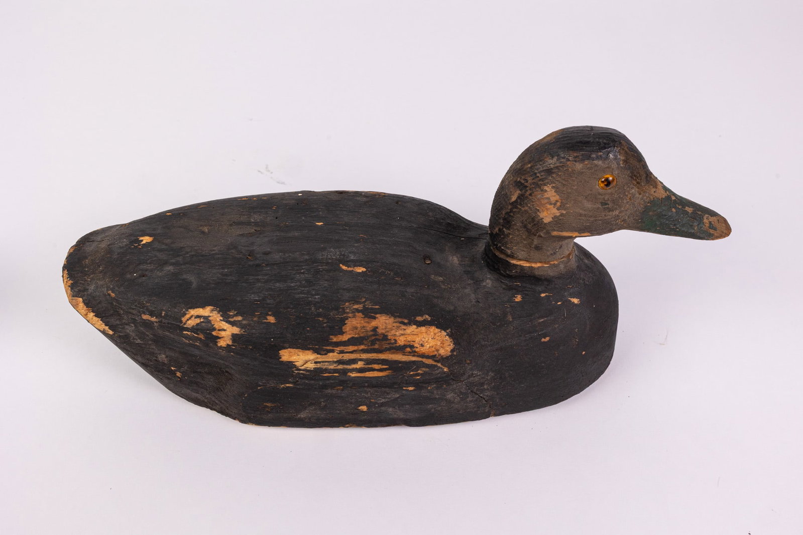 Vintage Wooden Black Duck Decoy - 4