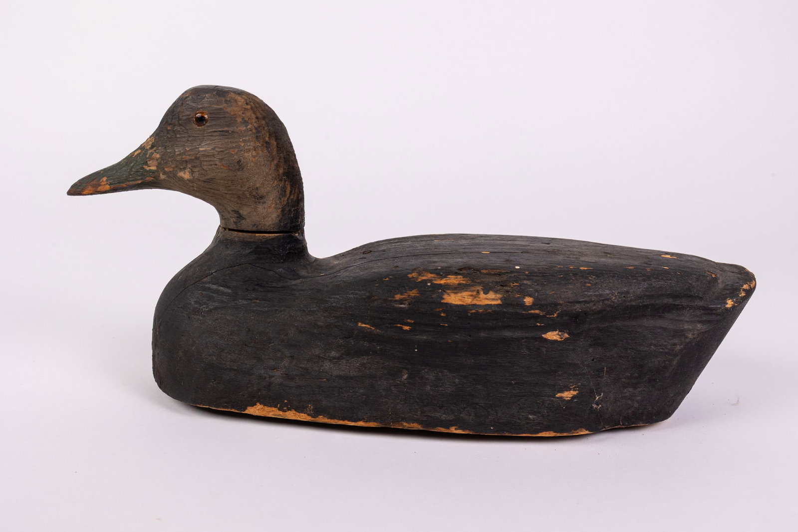 Vintage Wooden Black Duck Decoy - 5