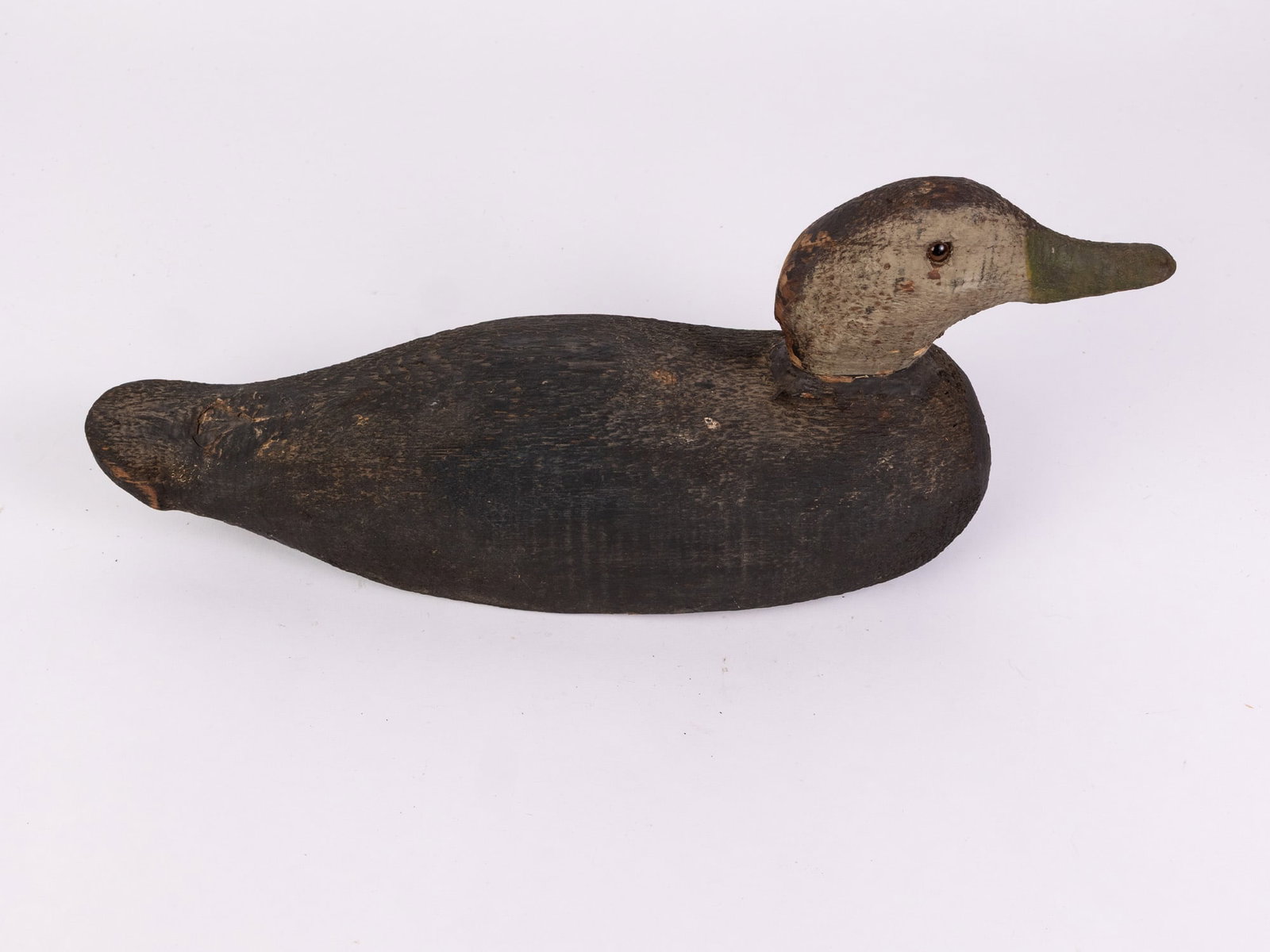 Vintage Wooden Black Duck Decoy - 4