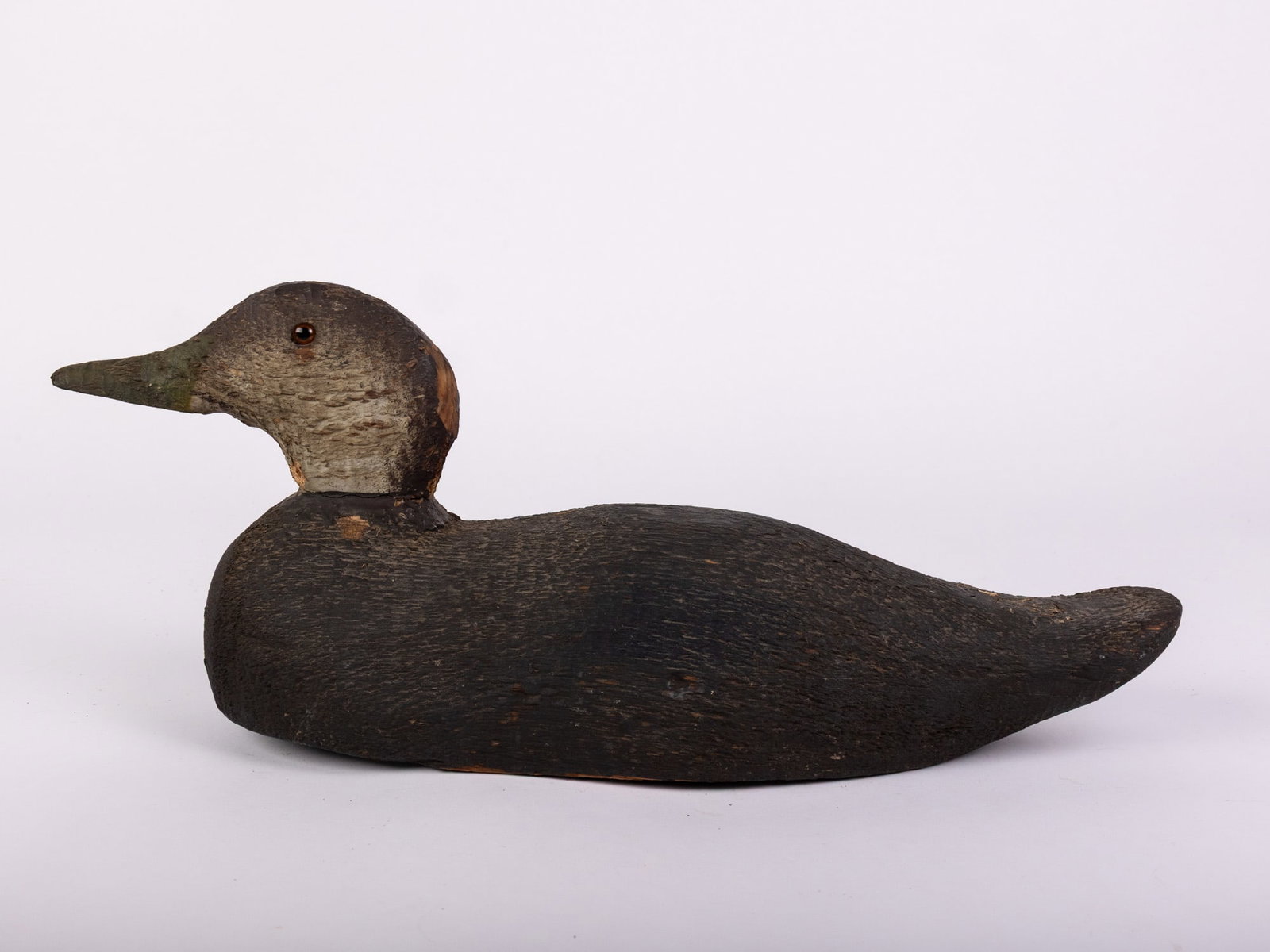 Vintage Wooden Black Duck Decoy - 5