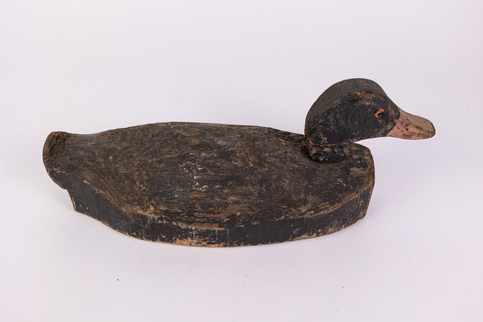 Vintage Wooden Black Duck Decoy - 4