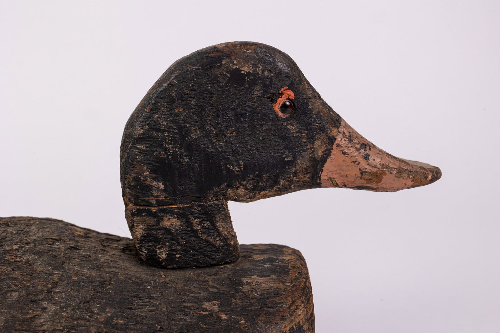 Vintage Wooden Black Duck Decoy - 5