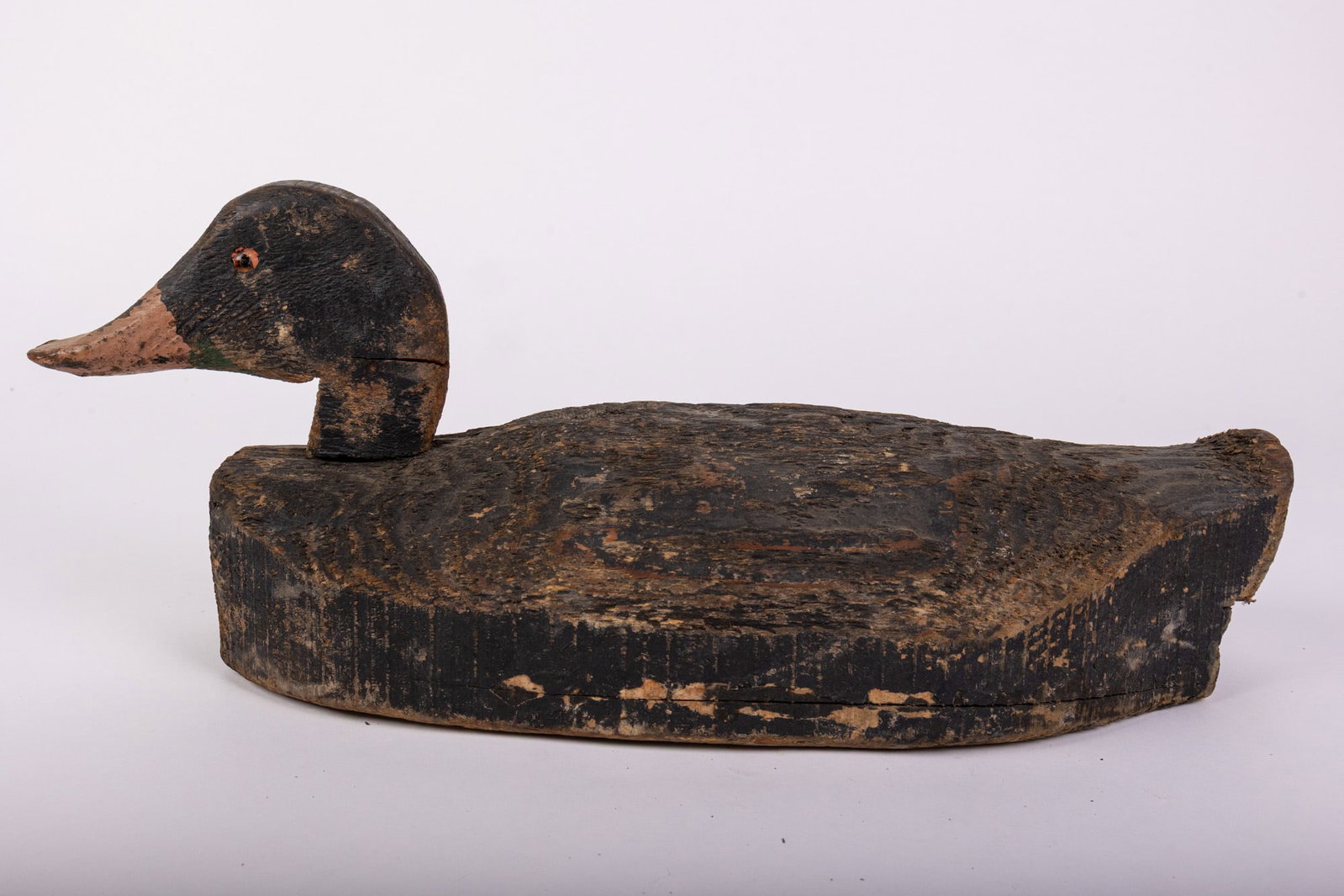 Vintage Wooden Black Duck Decoy - 6