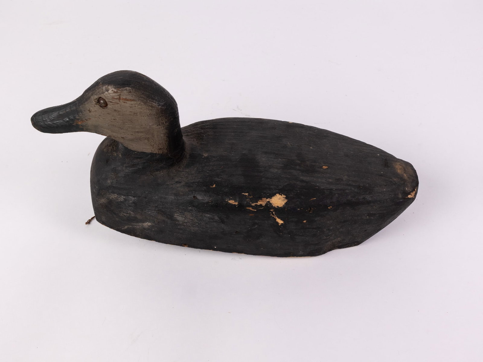 Vintage Wooden Black Duck Decoy - 7