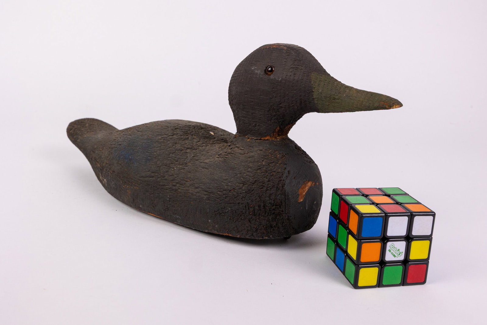 Vintage Wooden Black Duck Decoy - 2