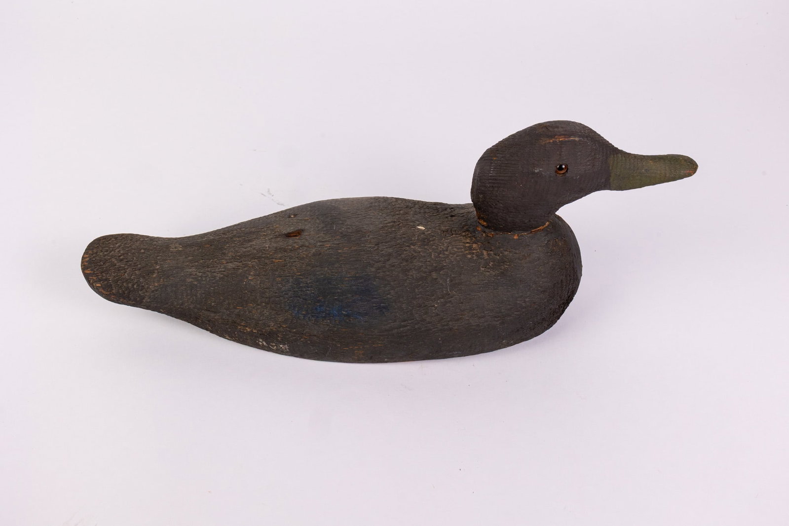 Vintage Wooden Black Duck Decoy - 4