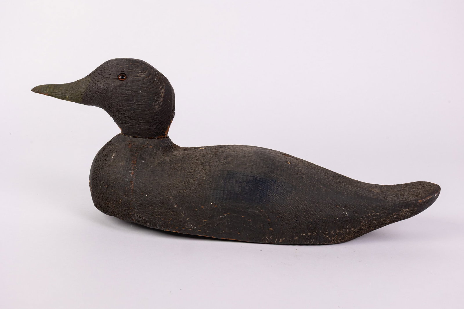 Vintage Wooden Black Duck Decoy - 5