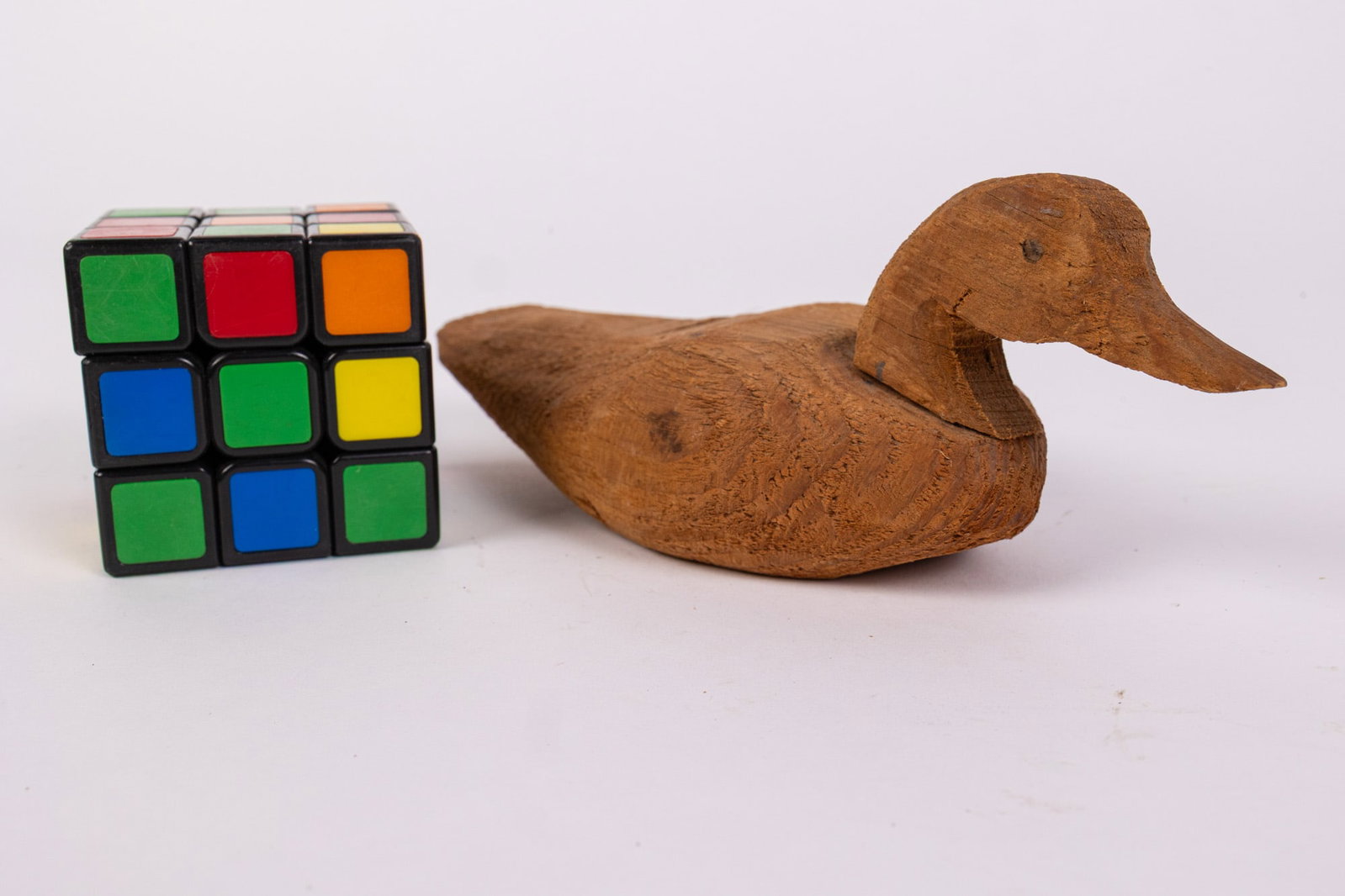 Vintage Hand Carved Duck Decoy w/ Natural Wood Finish - 2