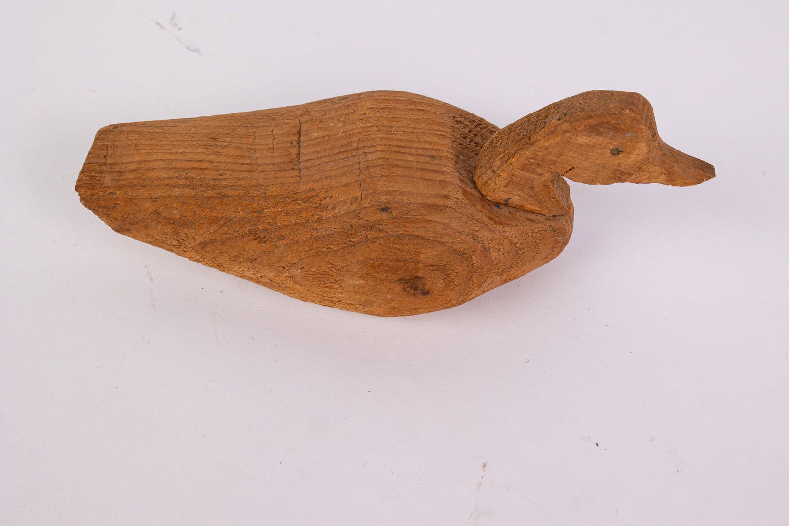 Vintage Hand Carved Duck Decoy w/ Natural Wood Finish - 3