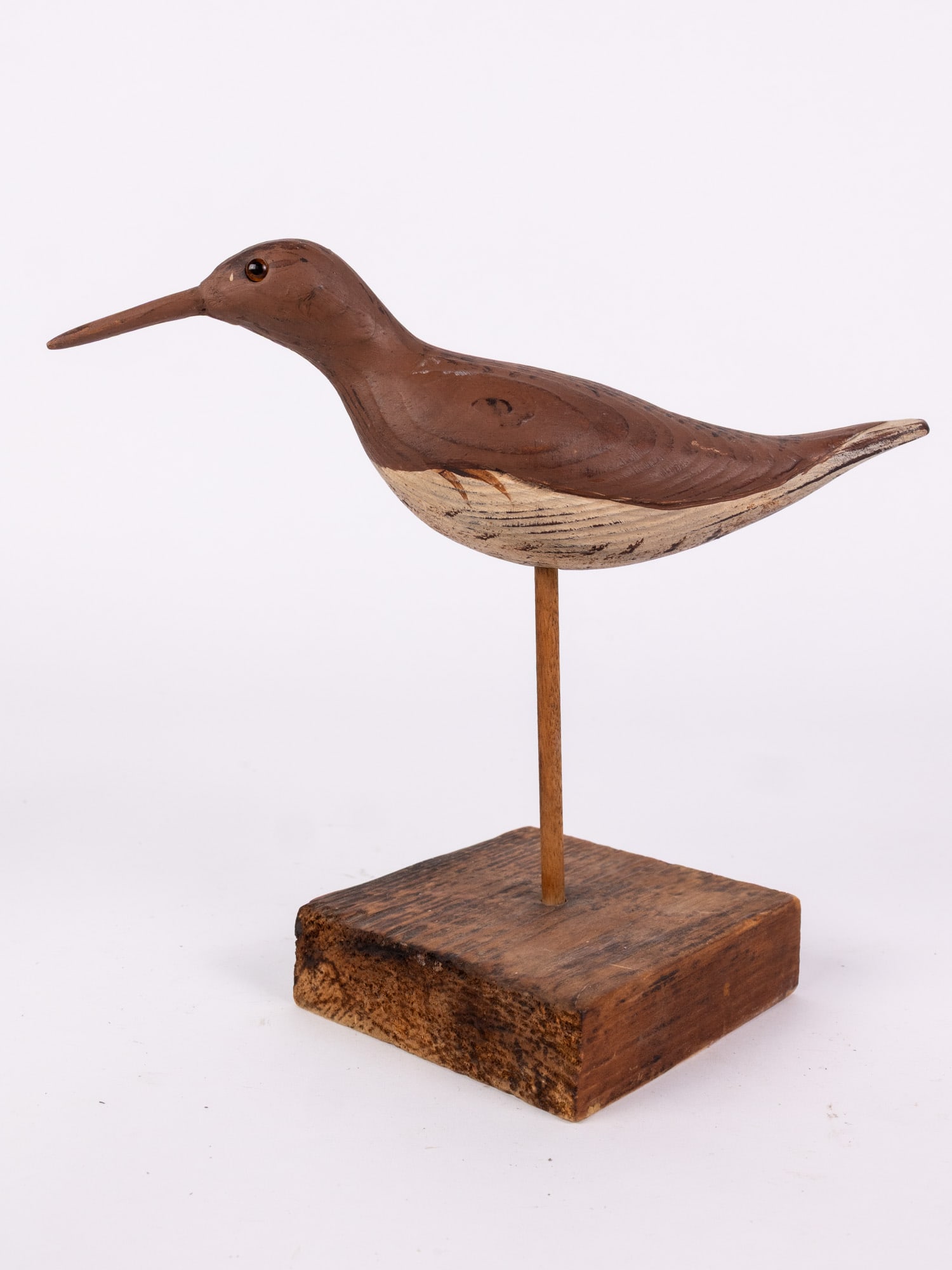 Vintage Hand Carved Shorebird Decoy - 3