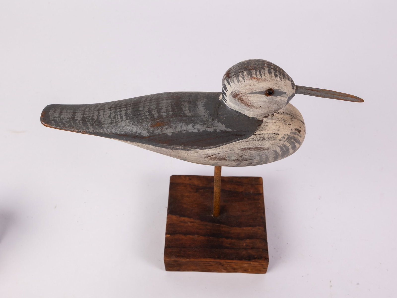 Vintage Hand Carved Shorebird Decoy - 4