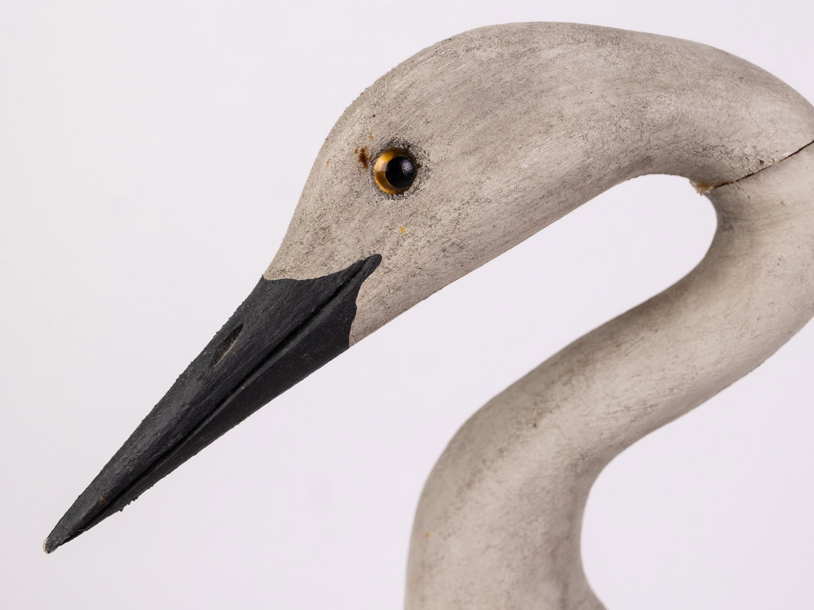 Vintage Hand Carved Great White Egret Decoy - 5