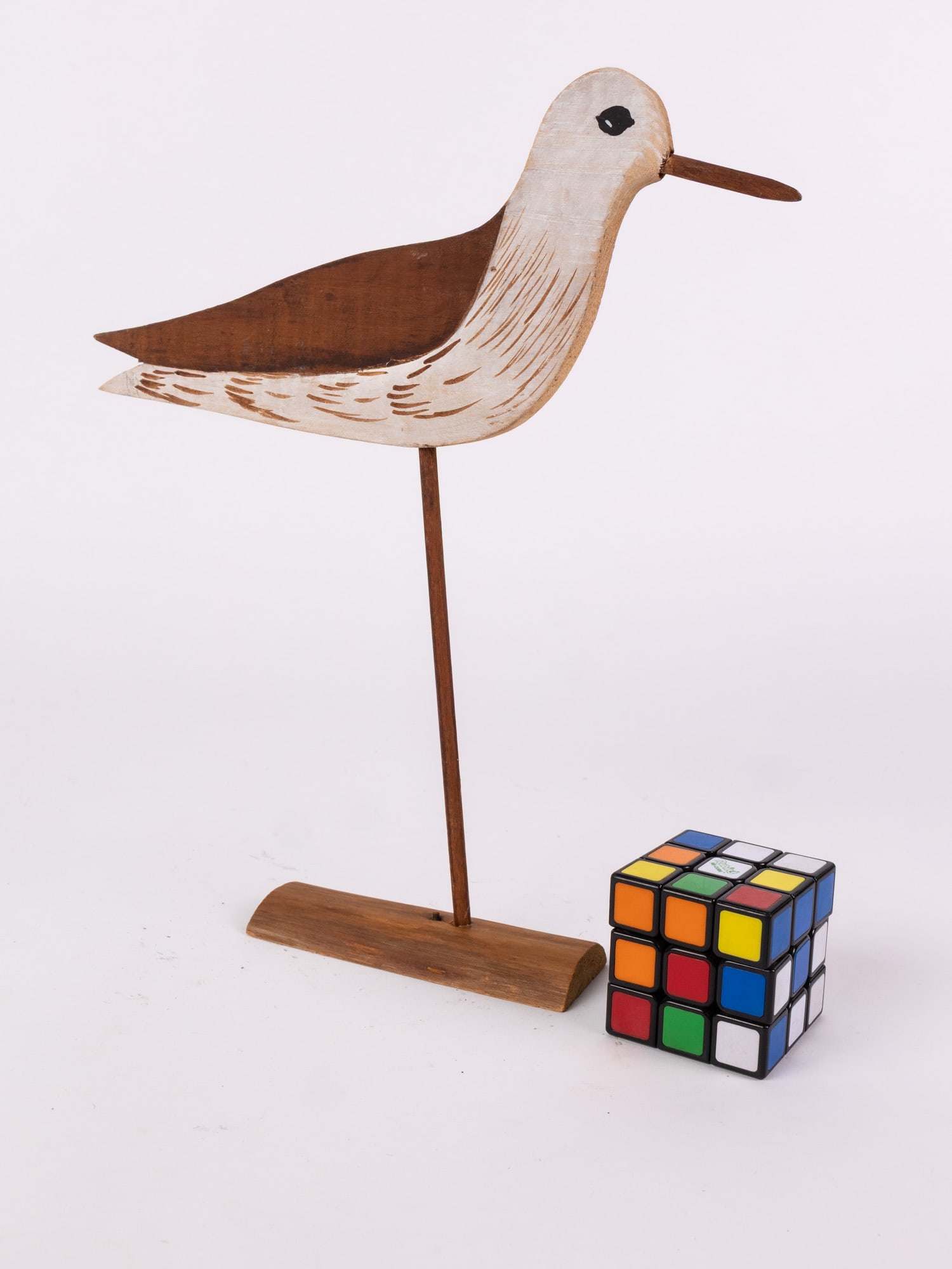 Carved Wooden Folk Art Sandpiper - 2