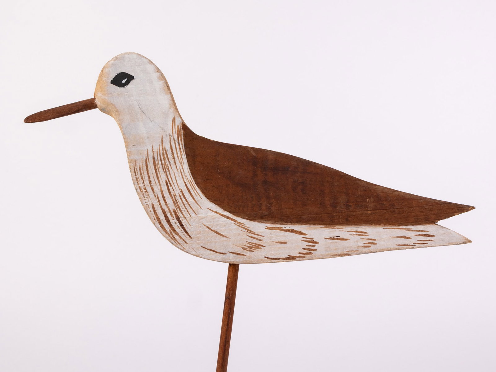 Carved Wooden Folk Art Sandpiper - 4