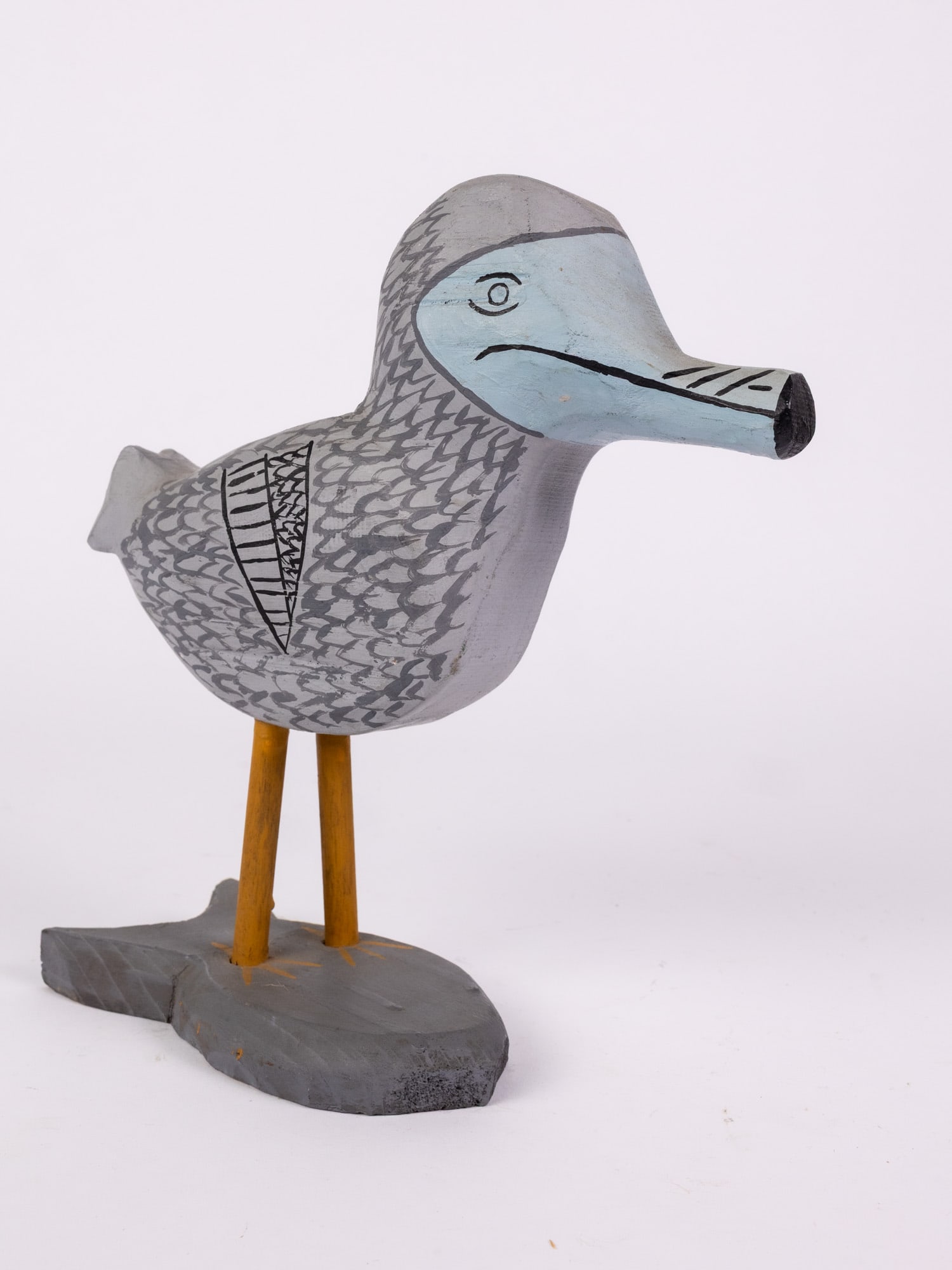 c. 1972 Bill Birch [Chincoteague Island, VA] Dodo Bird Decoy: Standing on a fishform base, featuring hand painted detailing Size 9" x 9" x 3" Literature Brooks Auction – Online Auction Terms & Conditions Contact: (856) 694-2960 | info@brooks.auction READ