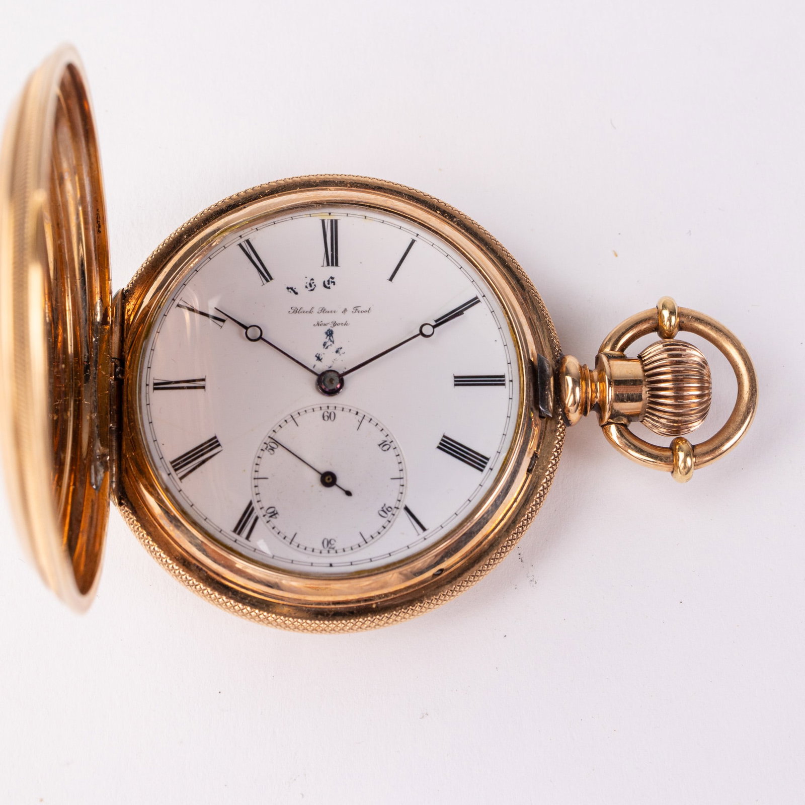 19th c. 18K Gold Black Starr & Frost Pocket Watch - 2