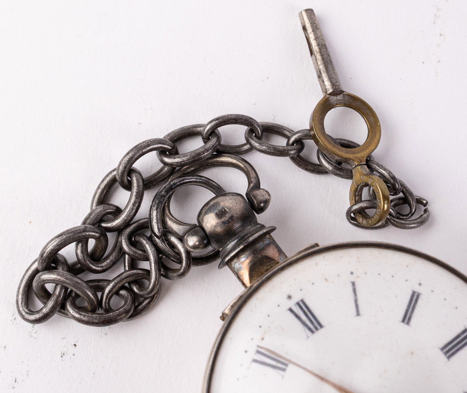 18th c. Silver J. Johnstone Pair-Cased Verge Watch & Chain - 8